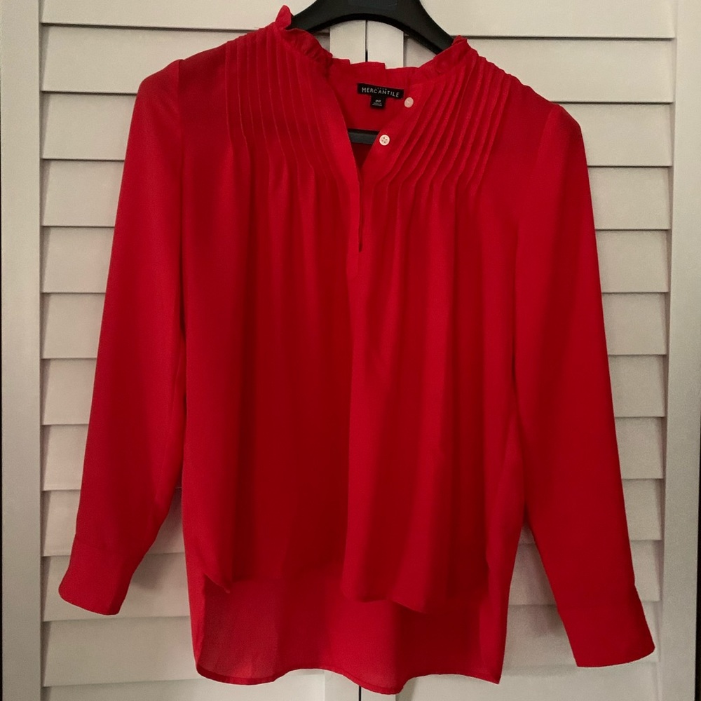 J. Crew Mercantile Ruffled Pintuck Popover Blouse - Picture 4 of 10